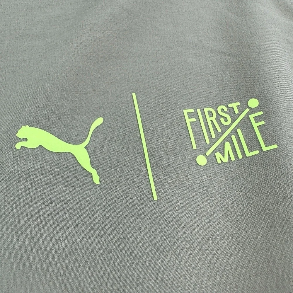 NWT Puma x First Mile Gray DryCell Full Zip Hooded Stretch Blend Active Jacket L